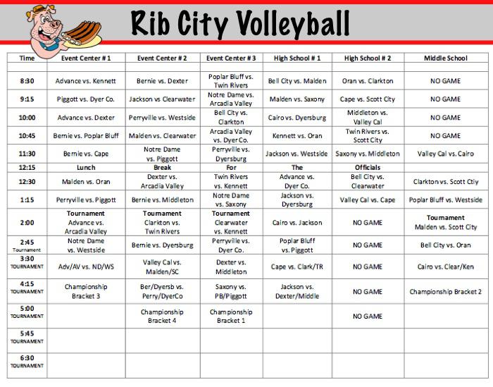 Rib City Girls Volleyball Slated for Monday and Tuesday