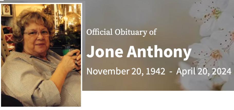 In Memory of Inis Jone Anthony