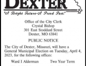 City of Dexter, MO - General Municipal Election Filing