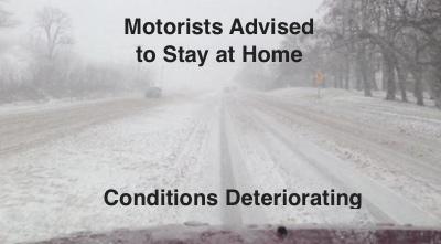 Motorists Advised to STAY AT HOME!