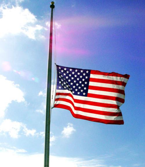 American Flags Fly at Half Staff on Friday