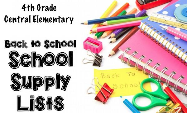 Central Elementary 4th Grade School Supply List Released