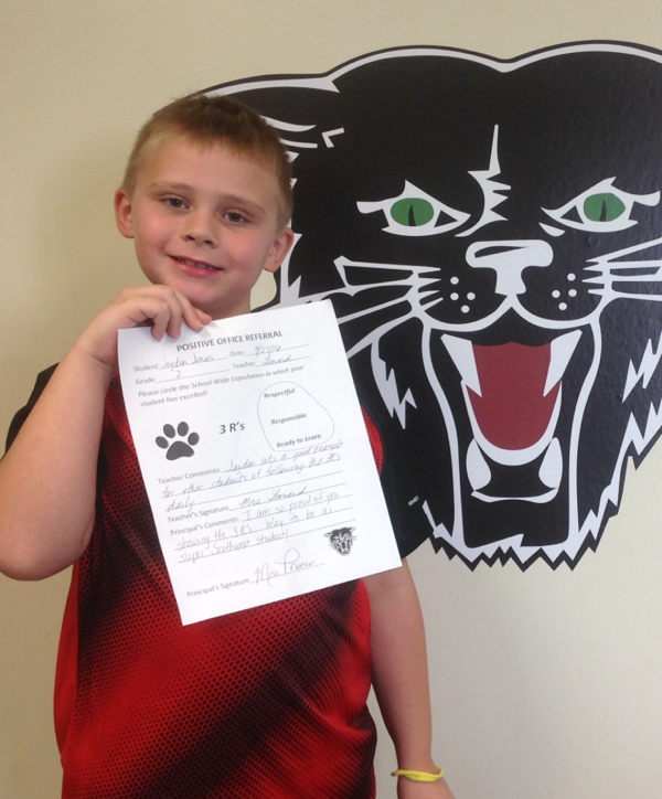 Jayden Jones Earns Positive Office Referral