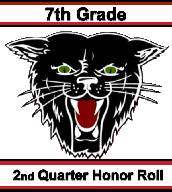 T.S. Hill Middle School 7th Grade 2nd Quarter Honor Roll