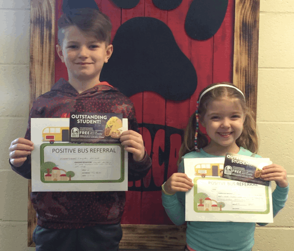 Southwest Elementary Honors Students with Positive Bus Referral Certificates