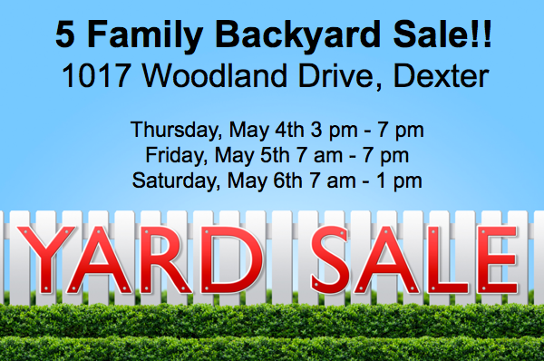 Five Family Backyard Sale Begins Thursday!
