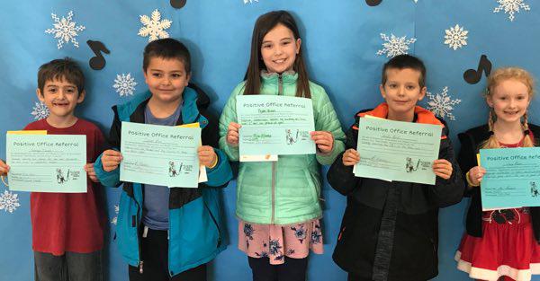Second Grade Students Earn Positive Office Referral Awards