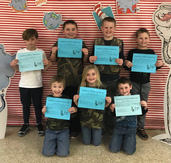 2nd Graders Earn Positive Office Referral Awards