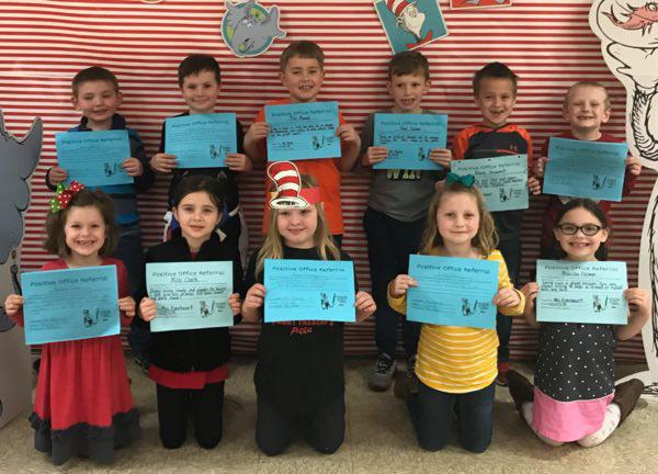1st Grade Students Earn Positive Office Referral Awards