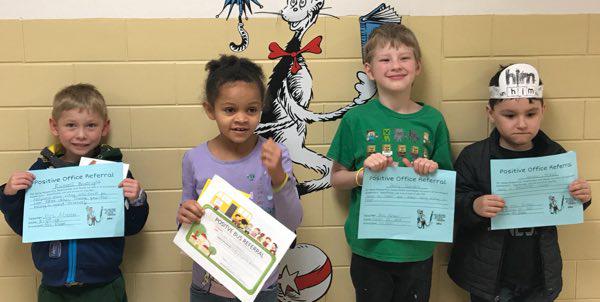 Kindergarten Students Earn Positive Office Referral Awards