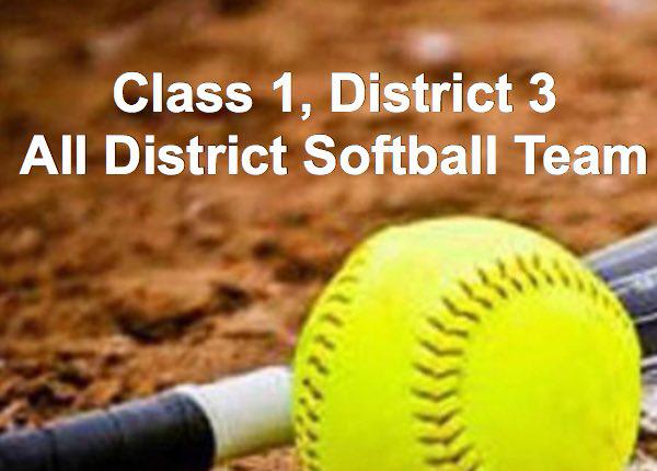 Class 1, District 3 All District Softball Team Announced