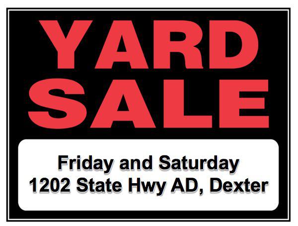Multi-Family Garage Sale on Friday and Saturday in Dexter