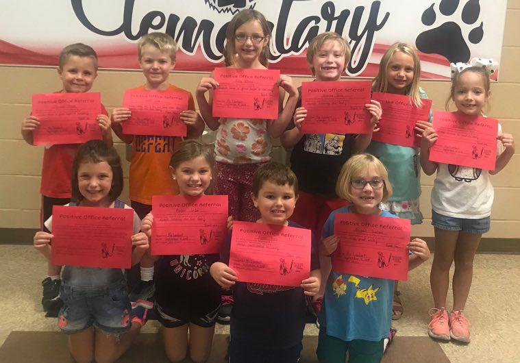 First Grade Students Earn Positive Office Referral Awards