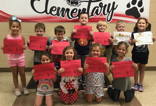 Kindergarten Students Earn Positive Office Referral Awards