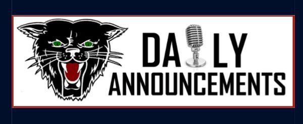 DHS Daily Announcements - Tuesday, October 16, 2018