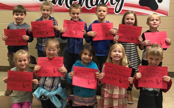 Kindergarten Students Earn Positive Office Referrals