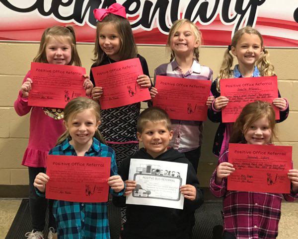First Grade Students Earn Positive Office Referral Awards