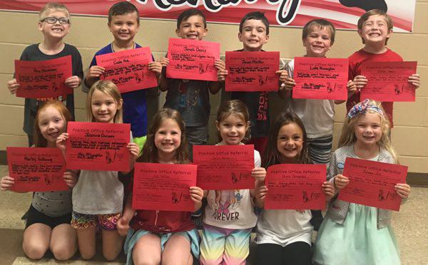 Kindergarten Students Earn Positive Office Referral Awards