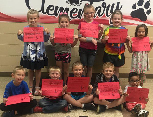 First Grade Students Earn Positive Office Referral Awards