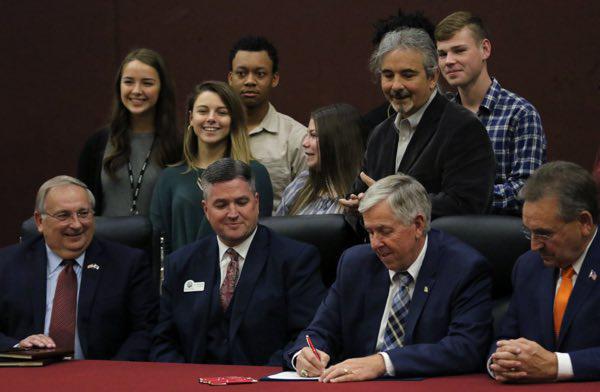 Governor Signs Legislation at Poplar Bluff High School