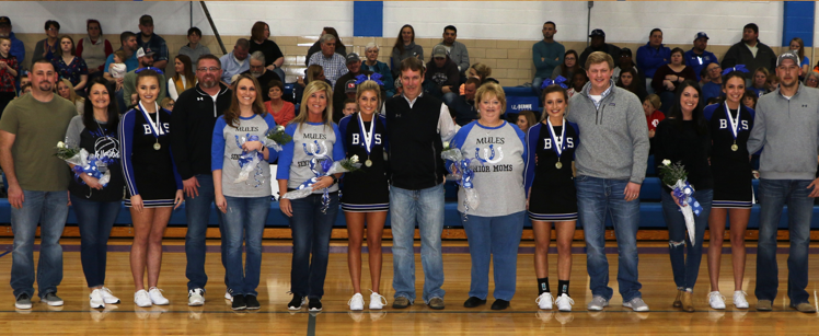 Bernie Cheerleaders Celebrate Winter Sports Senior Night 2019