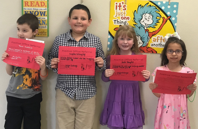 Southwest Elementary 1st Grade Students Earn Positive Office Referral Awards