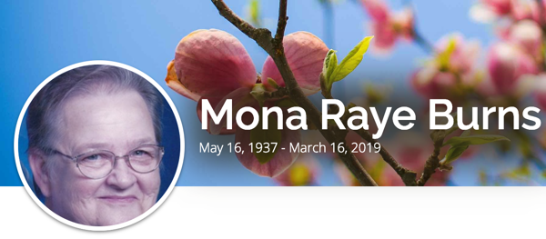 In Memory of Mona Raye Burns