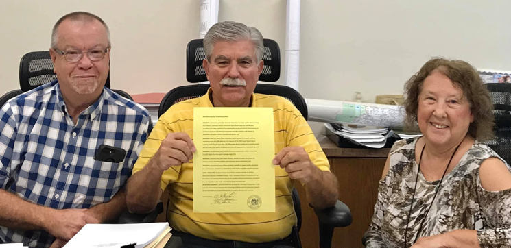 Manufacturing Day 2019 Proclamation signed by Stoddard County Commissioners.