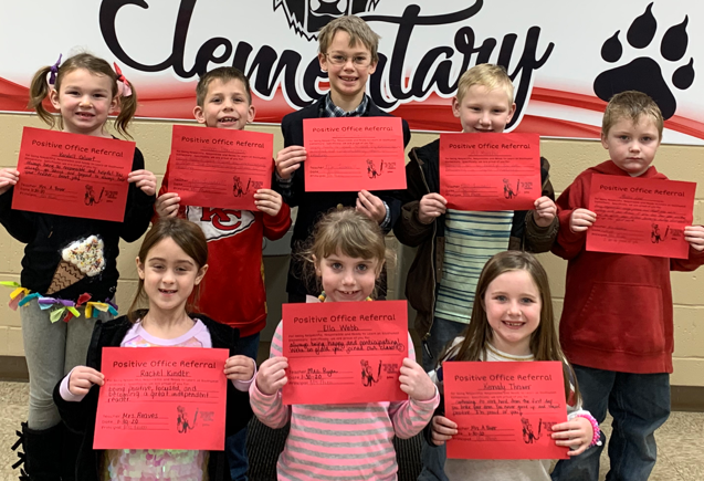First Grade Students Earn Positive Office Referral Awards