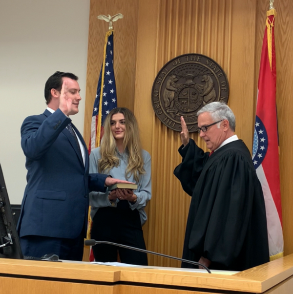 Judge Rob Mayer Administers Oath to Jon-Sawyer C. Smith at Stoddard County Courthouse
