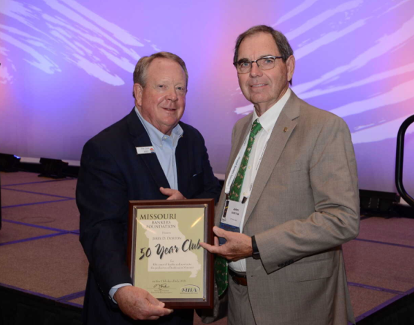 Jerry Dorton Inducted into Missouri Bankers Association’s 50 Year Club