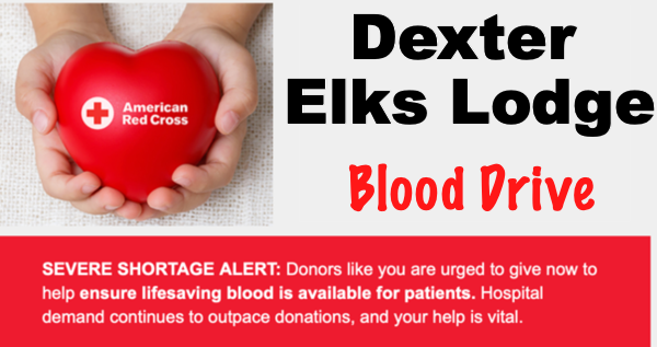 Dexter Elks Lodge to Host Blood Drive on September 20th