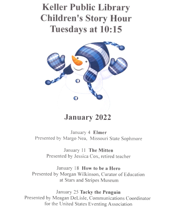 Keller Public Library 2022 Story Hour Information