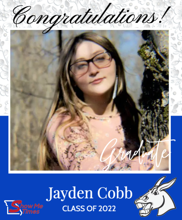 Congratulations Bernie High School Class of 2022 Jayden Cobb