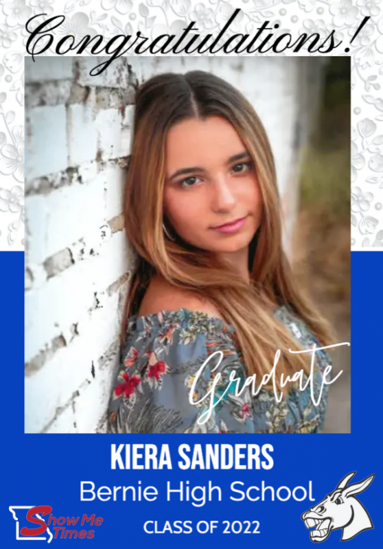 Congratulations Bernie High School Class of 2022 Kierra Sanders