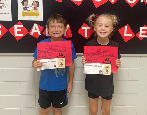 First Grade Students Earn Positive Office Referral Awards