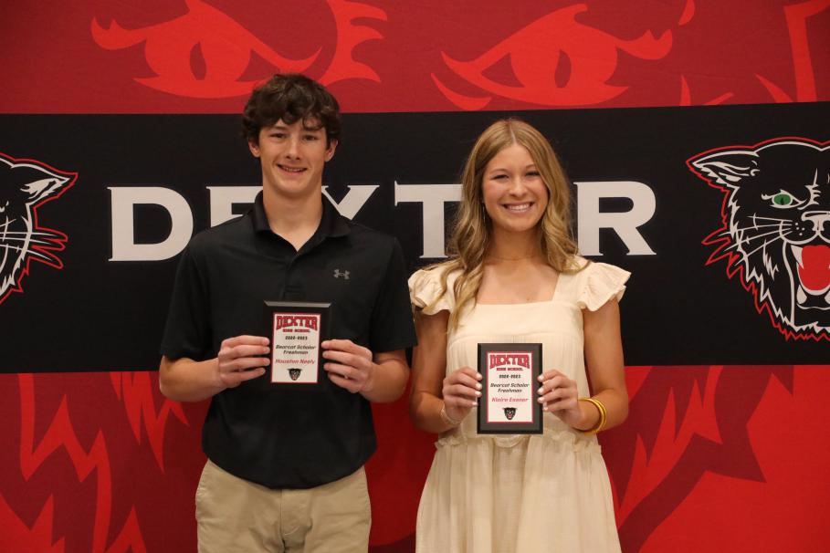 2022-2023 DHS Awards Assembly - Freshman Bearcat Male and Female Scholars - Klaire Essner and Houston Neely