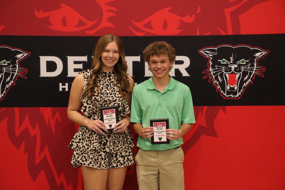 2022-2023 DHS Awards Assembly - Junior Bearcat Male and Female Scholars - Brooklyn Link and Ty Carmode