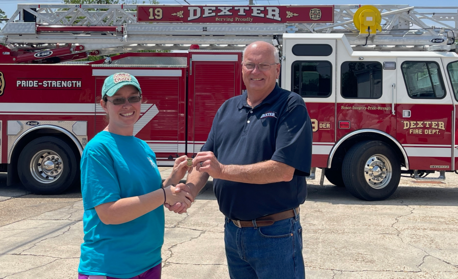 Dexter Fire Chief Don Seymore Honored Crystal Bracken