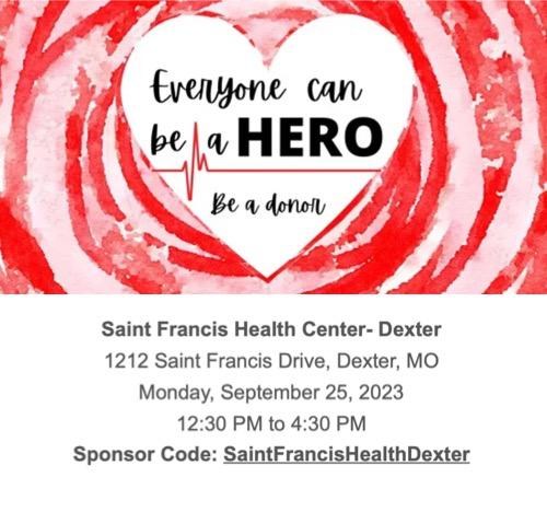 Blood Shortage in Missouri - Next Blood Drive in Dexter September 25th