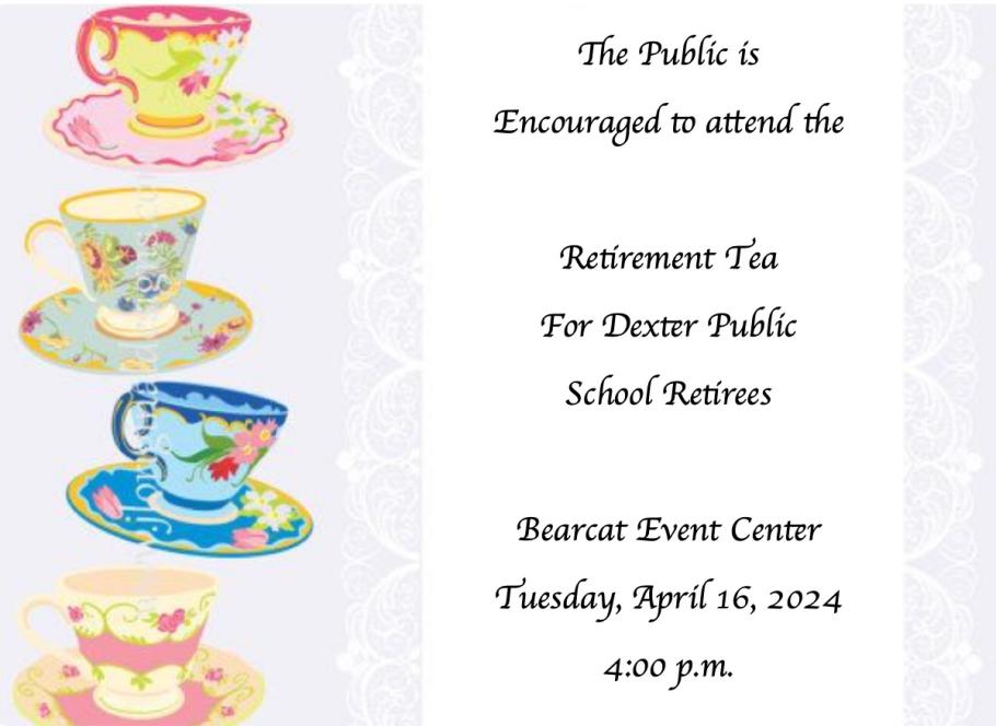 Dexter Public School Retirees Retirement Tea Set