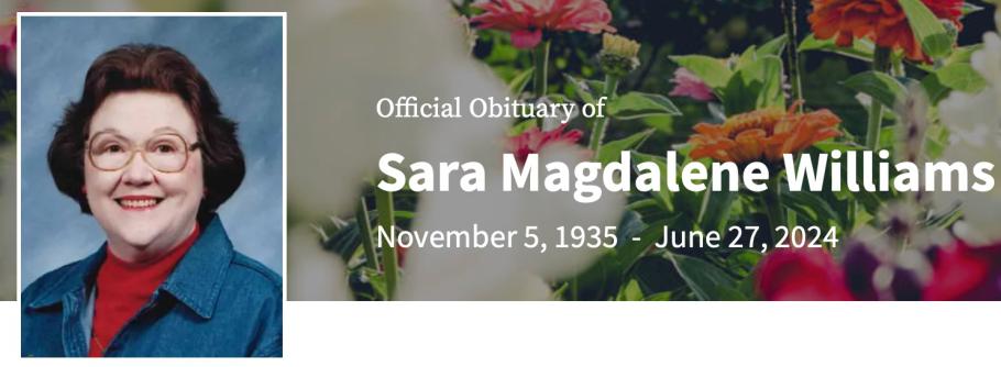 In Memory of Sara Magdalene Williams