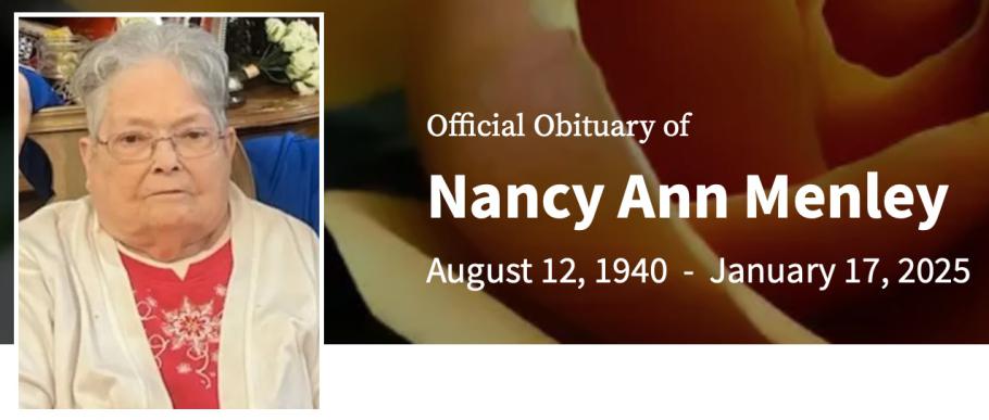 In Memory of Nancy Ann Menley,