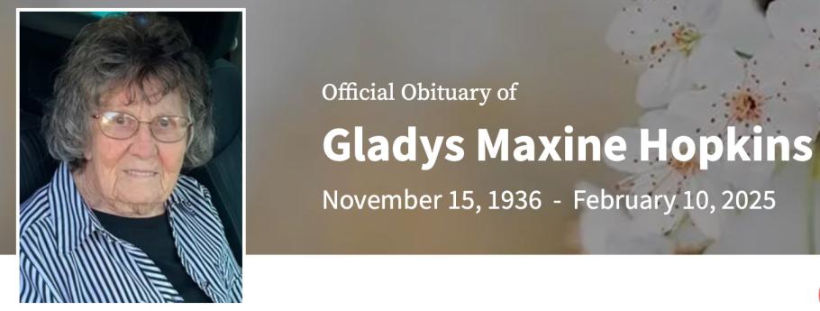 In Memory of Gladys Maxine Hopkins