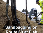 Sandbagging Efforts Along Route 60 at Fisk