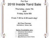 Inside Yard Sale at Cox Corner